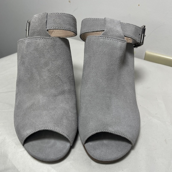 Vionic Suede Perk Kaia Heel - Ladies Peep Bootie Stacked Heels Sz 7 - Picture 3 of 11